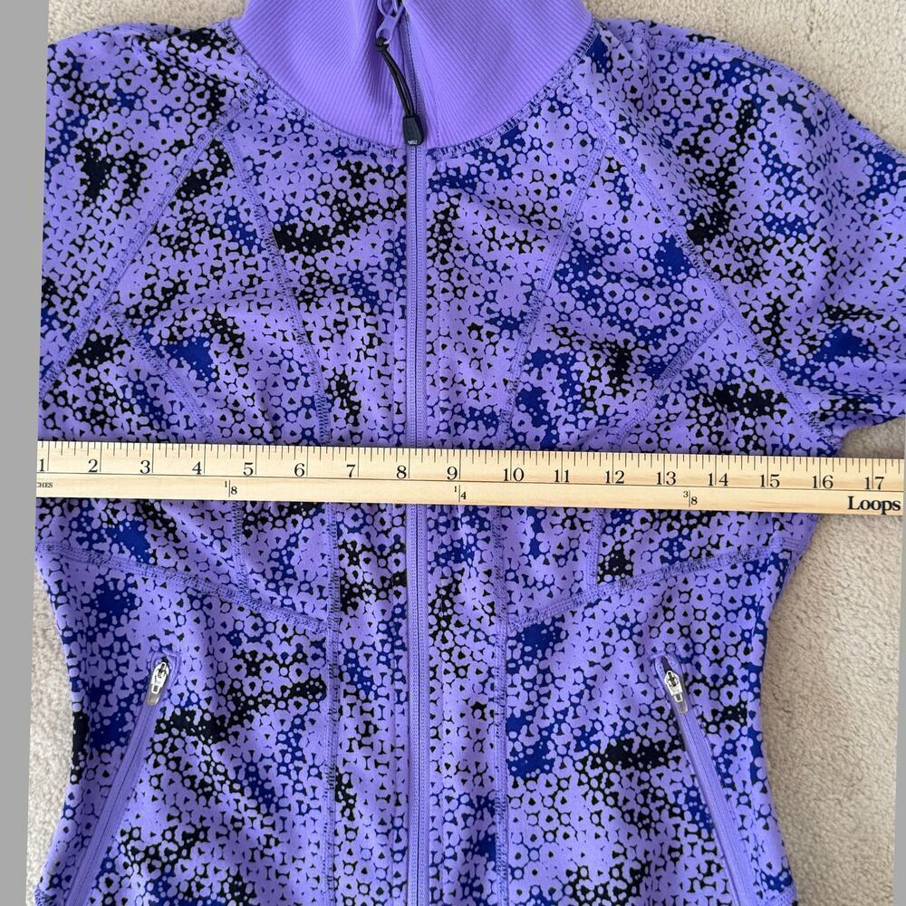 Zella Activewear Purple Patterned Design Full Zip Side Pockets Women's Size XS - Picture 6 of 7